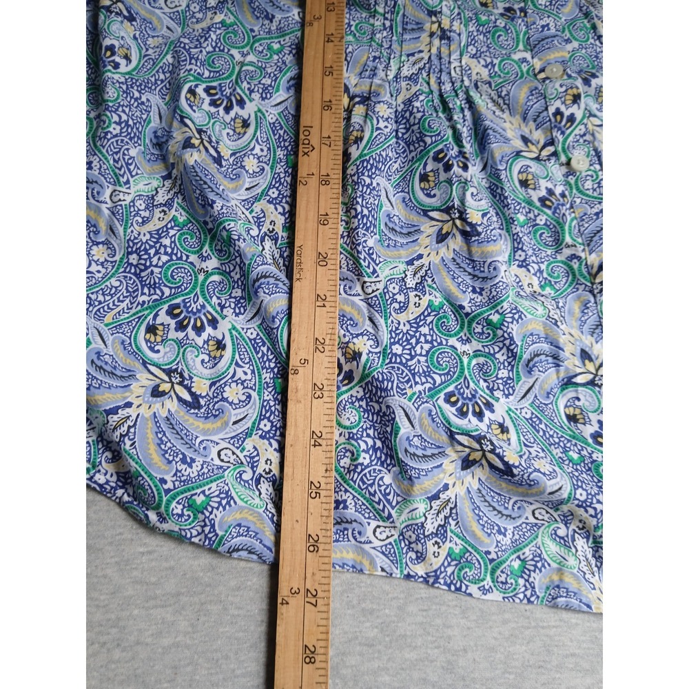 Talbots Top 2x Pintucked Cotton Boho Bohemian Beach Resort Everyday Casual - Picture 5 of 12